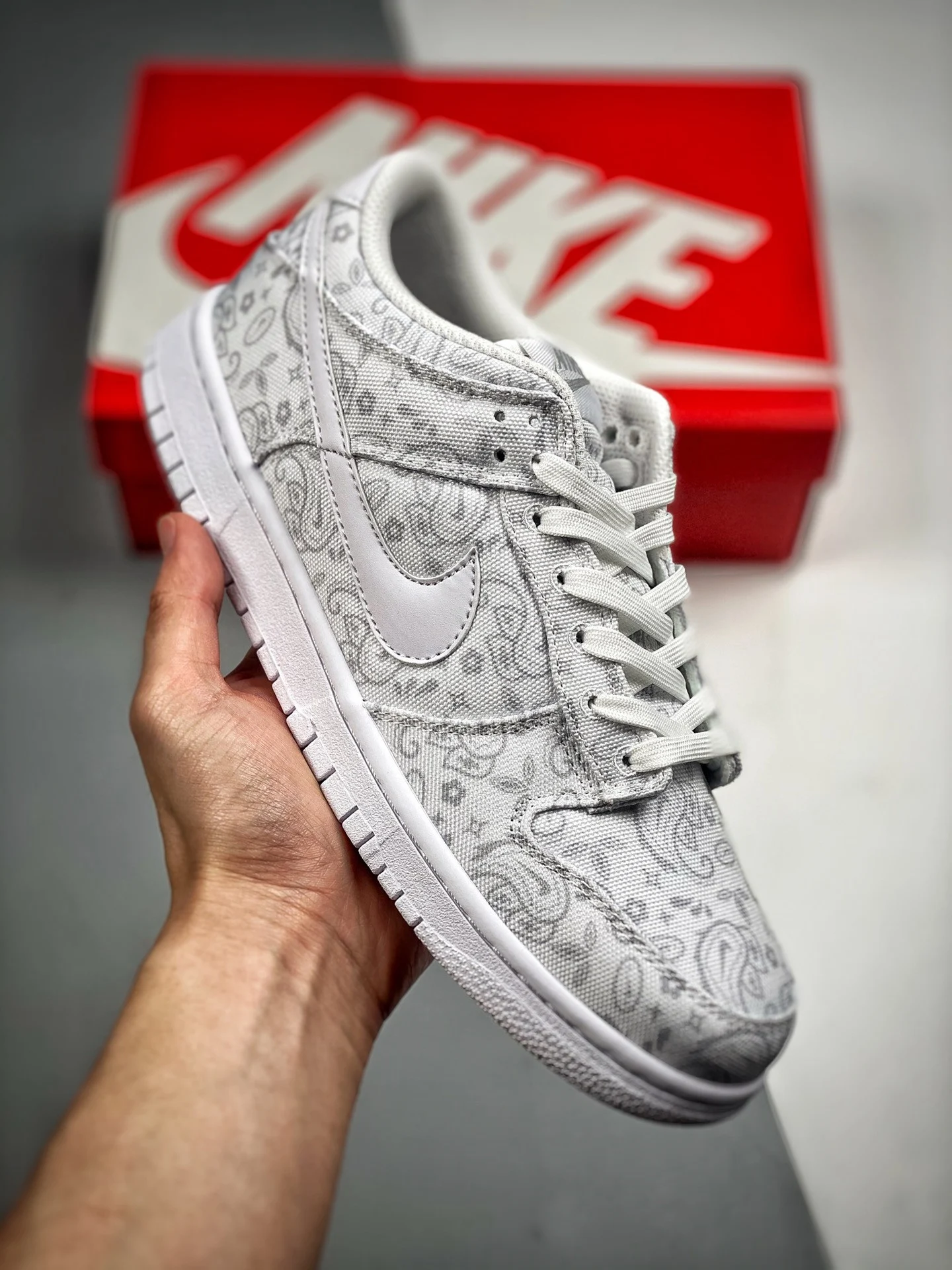 Nike Dunk Low White Paisley White Grey Fog DJ9955-100 For Sale