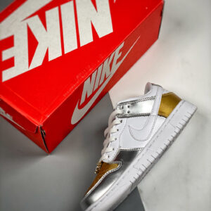 Nike Dunk Low Metallic Gold Silver-University Red-White For Sale