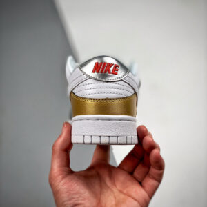 Nike Dunk Low Metallic Gold Silver-University Red-White For Sale