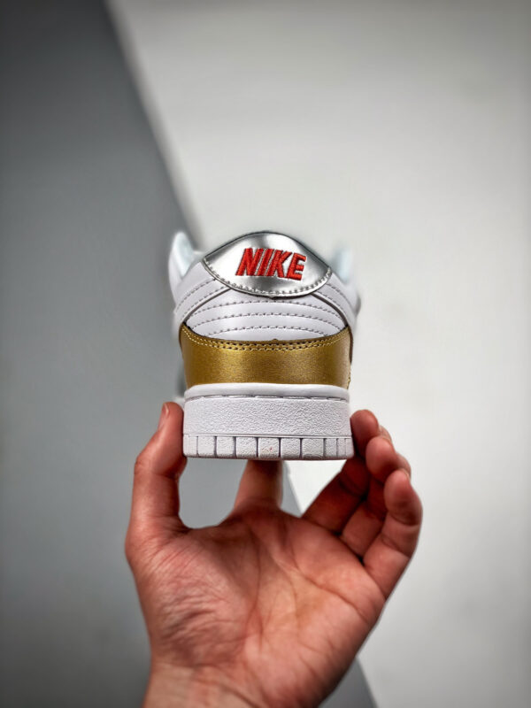 Nike Dunk Low Metallic Gold Silver-University Red-White For Sale