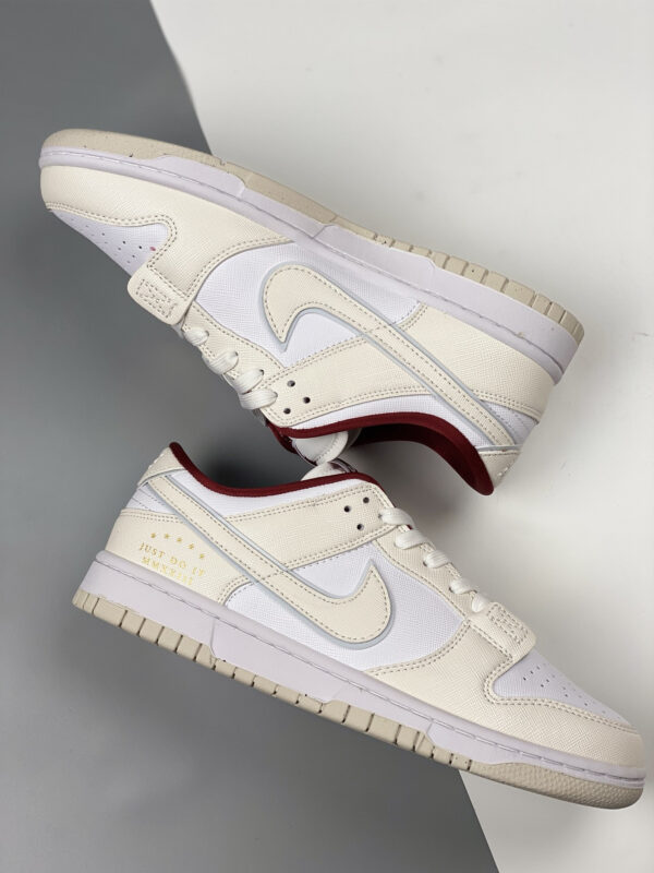 Nike Dunk Low Just Do It White Red-Photon Dust DV1160-100 For Sale