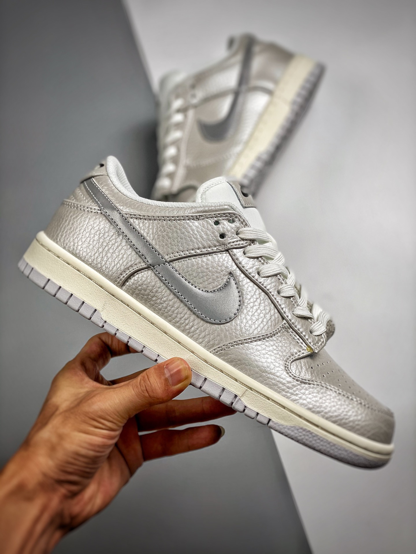 Nike Dunk Low Metallic Silver Sail-White DX3197-095 For Sale