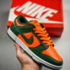 Nike Dunk Low Miami Hurricanes Team Dark Green Team Orange-White For Sale