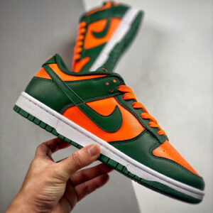 Nike Dunk Low Miami Hurricanes Team Dark Green Team Orange-White For Sale