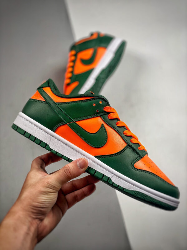 Nike Dunk Low Miami Hurricanes Team Dark Green Team Orange-White For Sale