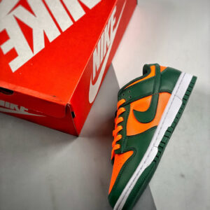 Nike Dunk Low Miami Hurricanes Team Dark Green Team Orange-White For Sale