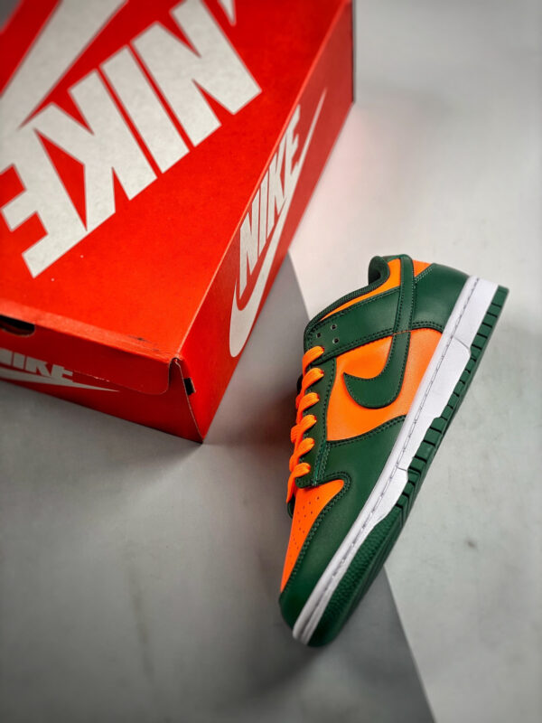 Nike Dunk Low Miami Hurricanes Team Dark Green Team Orange-White For Sale