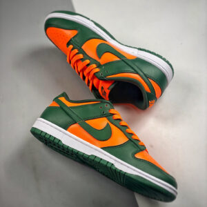 Nike Dunk Low Miami Hurricanes Team Dark Green Team Orange-White For Sale