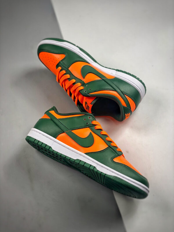 Nike Dunk Low Miami Hurricanes Team Dark Green Team Orange-White For Sale