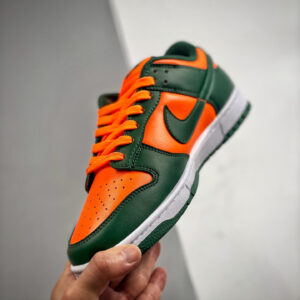 Nike Dunk Low Miami Hurricanes Team Dark Green Team Orange-White For Sale