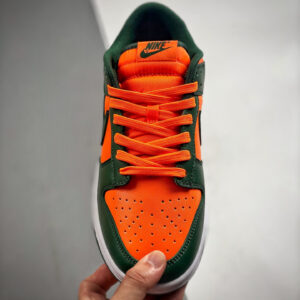 Nike Dunk Low Miami Hurricanes Team Dark Green Team Orange-White For Sale