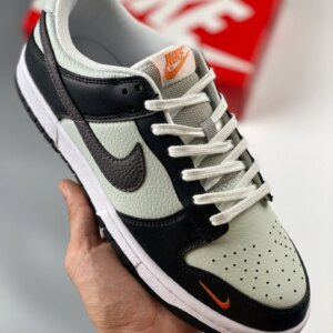 Nike Dunk Low Mini Swoosh Grey Black Orange FN7808-001 For Sale