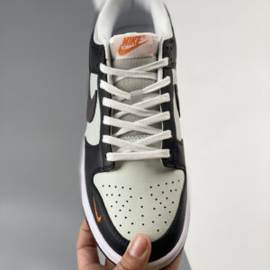 Nike Dunk Low Mini Swoosh Grey Black Orange FN7808-001 For Sale