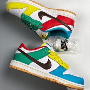 Nike Dunk Low SE Free 99 White Light Chocolate-Roma Green For Sale