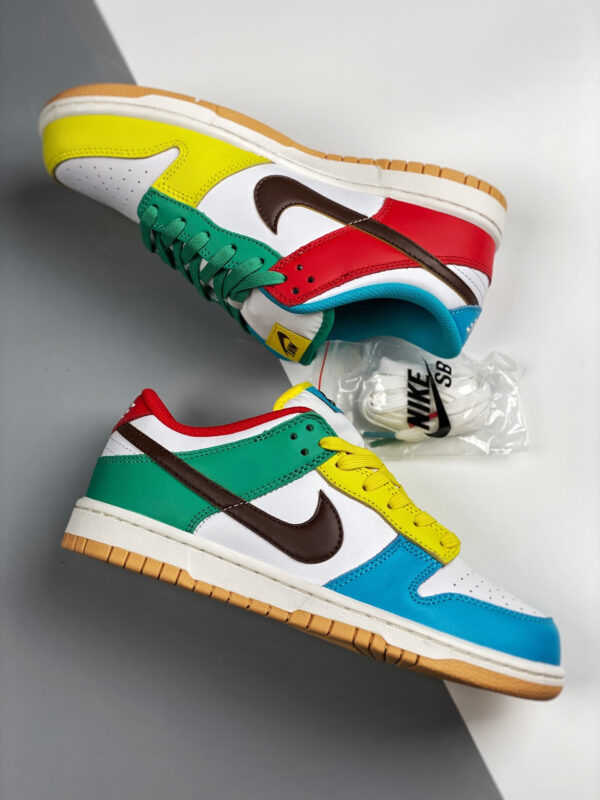 Nike Dunk Low SE Free 99 White Light Chocolate-Roma Green For Sale