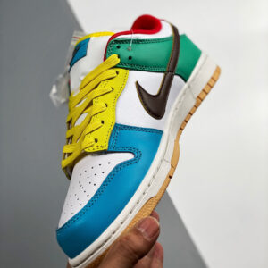 Nike Dunk Low SE Free 99 White Light Chocolate-Roma Green For Sale