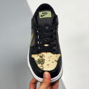 Nike Dunk Low SE Black Oil Green-White-Total Orange For Sale