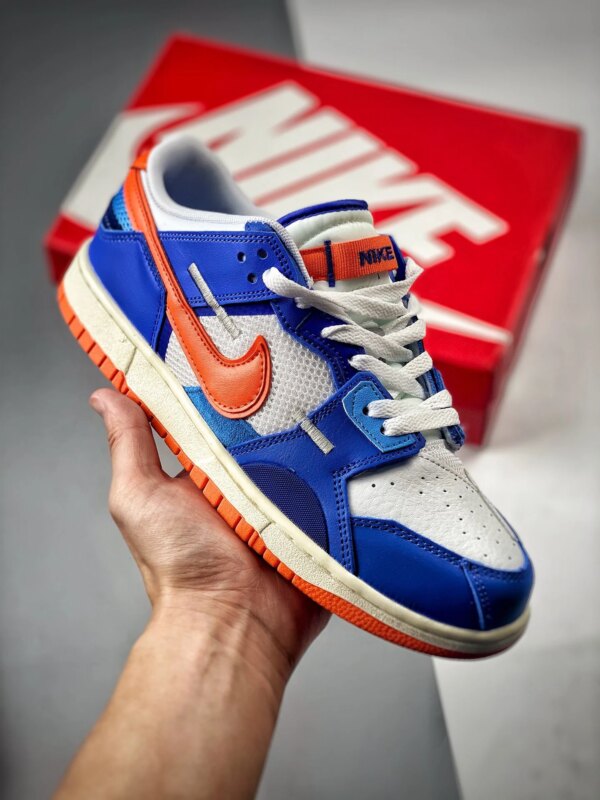 Nike Dunk Low Scrap Knicks White Blue-Orange DM0128-100 For Sale