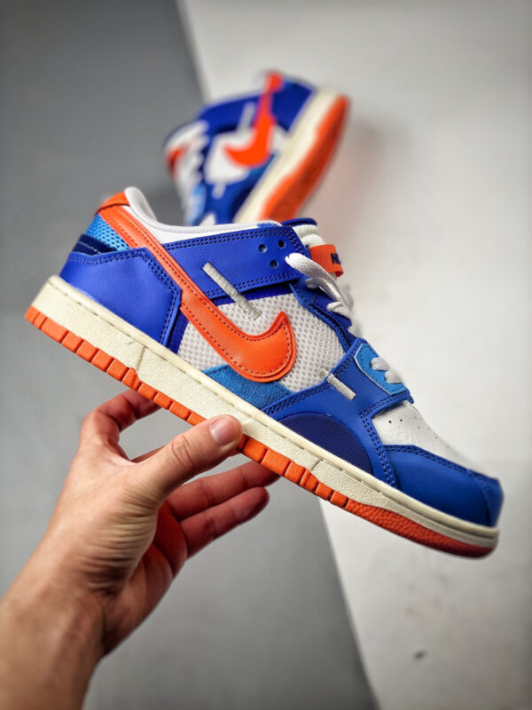 Nike Dunk Low Scrap Knicks White Blue-Orange DM0128-100 For Sale