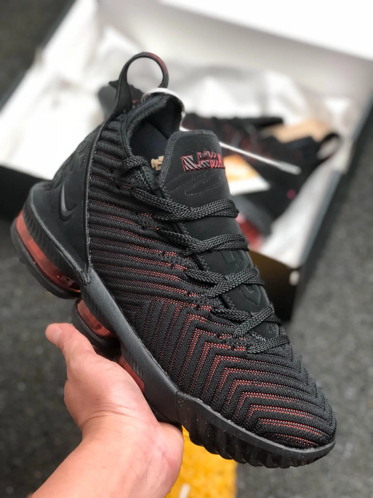 Nike LeBron 16 Fresh Bred Black University Red For Sale