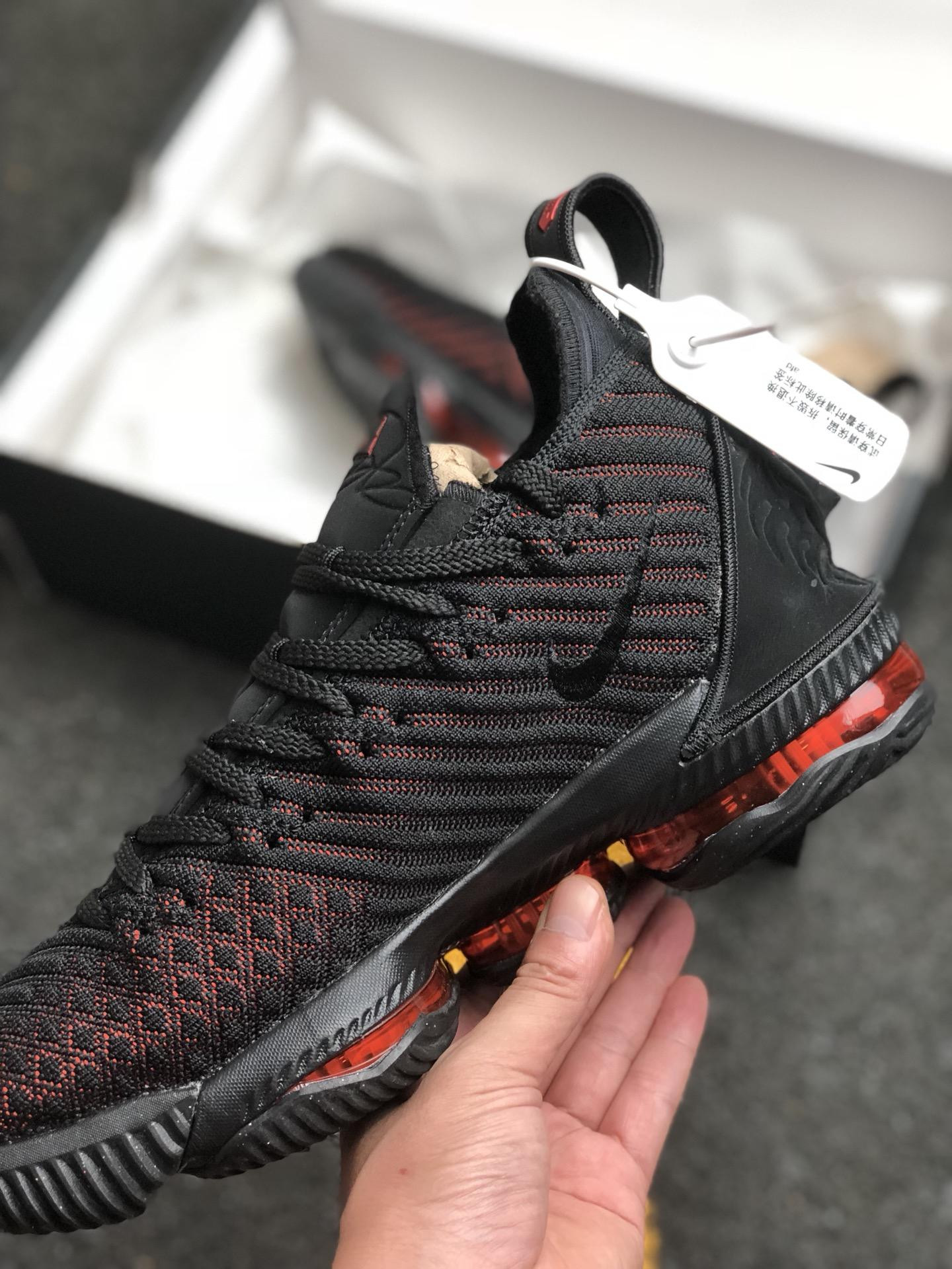 Nike LeBron 16 Fresh Bred Black University Red For Sale