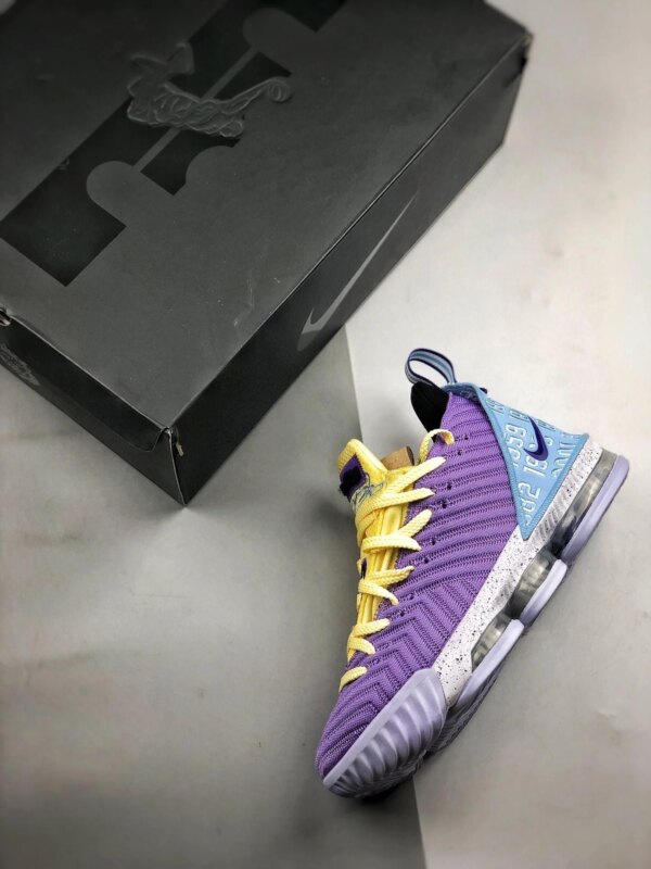 Nike LeBron 16 Heritage Atomic Violet Bicycle Yellow-Half Blue For Sale