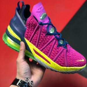 Nike LeBron 18 Los Angeles By Night Pink Prime Multicolor For Sale