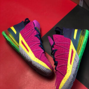 Nike LeBron 18 Los Angeles By Night Pink Prime Multicolor For Sale