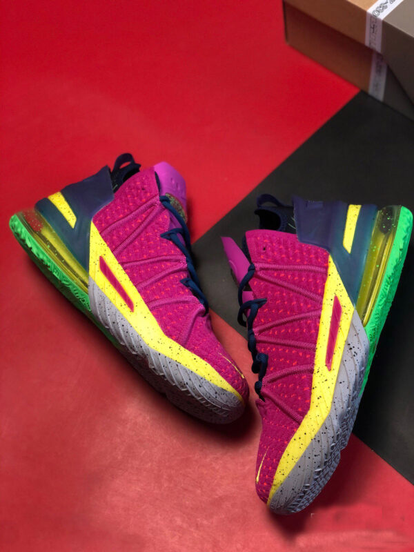 Nike LeBron 18 Los Angeles By Night Pink Prime Multicolor For Sale