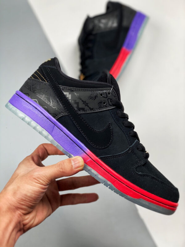 Nike SB Dunk Low BHM Black Black-Purple Venom 504750-001 For Sale