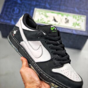 Nike SB Dunk Low Panda Pigeon Black Green Gusto-White For Sale