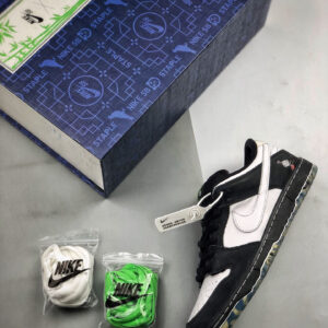 Nike SB Dunk Low Panda Pigeon Black Green Gusto-White For Sale