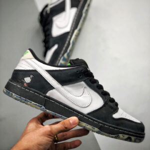 Nike SB Dunk Low Panda Pigeon Black Green Gusto-White For Sale