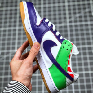 Nike SB Dunk Low White Purple Green For Sale