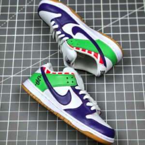 Nike SB Dunk Low White Purple Green For Sale