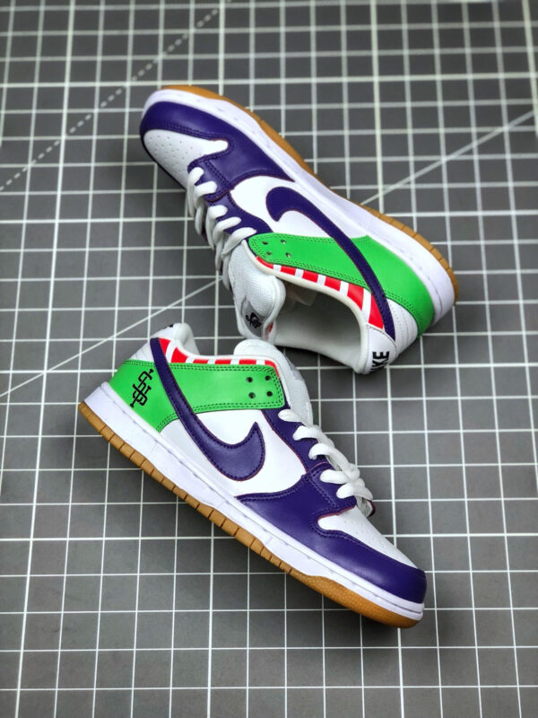 Nike SB Dunk Low White Purple Green For Sale