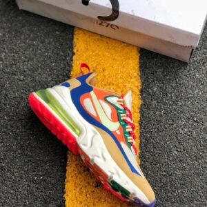 Nike Wmns Air Max 270 React Desert Sand Volt Blue For Sale