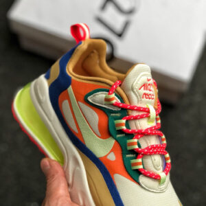 Nike Wmns Air Max 270 React Desert Sand Volt Blue For Sale