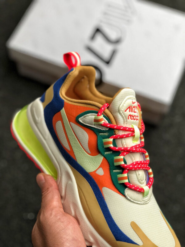 Nike Wmns Air Max 270 React Desert Sand Volt Blue For Sale