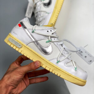 Off-White x Nike Dunk Low 01 of 50 White Silver Gum For Sale