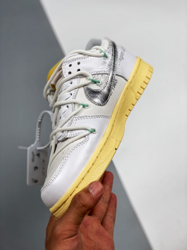 Off-White x Nike Dunk Low 01 of 50 White Silver Gum For Sale