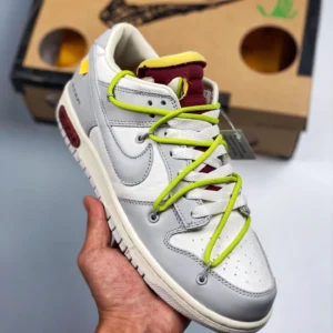 Off-White x Nike Dunk Low 08 of 50 Sail Grey For Sale