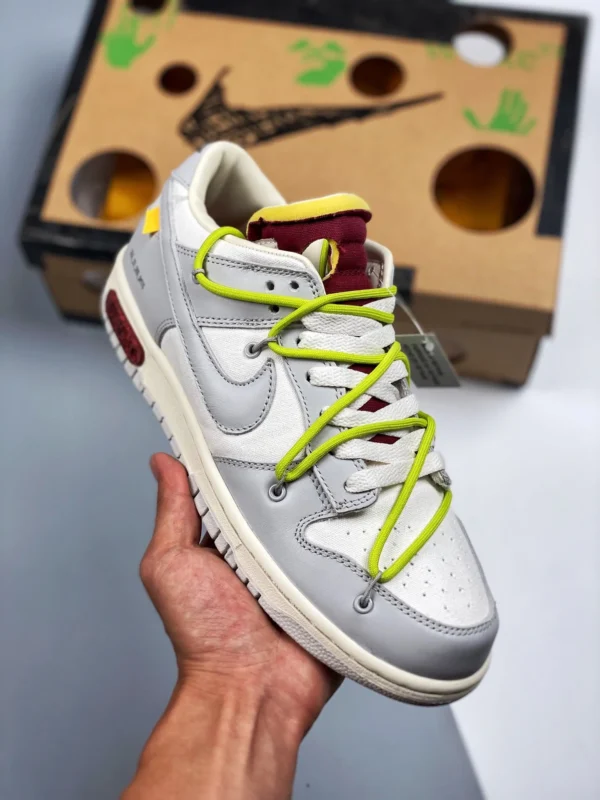 Off-White x Nike Dunk Low 08 of 50 Sail Grey For Sale