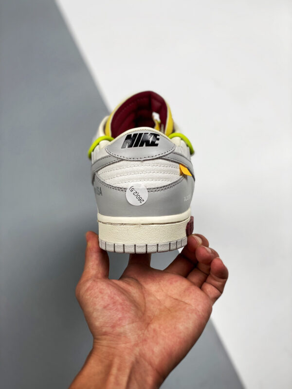 Off-White x Nike Dunk Low 08 of 50 Sail Grey For Sale