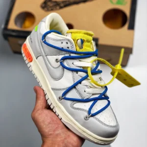 Off-White x Nike Dunk Low 10 of 50 Sail Grey Yellow For Sale