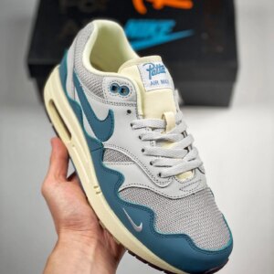 Patta x Nike Air Max 1 Metallic Silver Noise Aqua-Pure Platinum For Sale