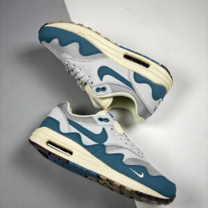 Patta x Nike Air Max 1 Metallic Silver Noise Aqua-Pure Platinum For Sale