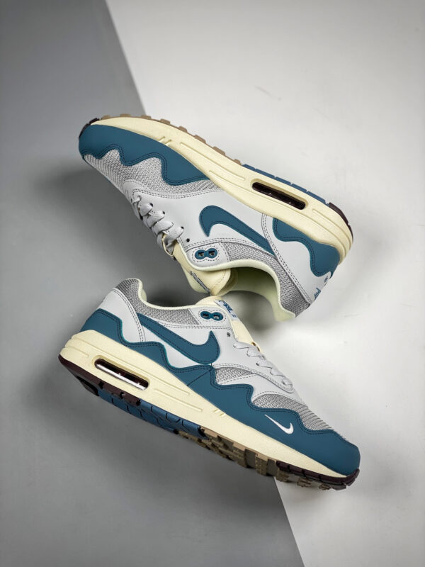 Patta x Nike Air Max 1 Metallic Silver Noise Aqua-Pure Platinum For Sale