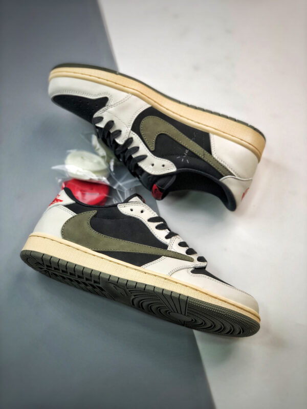 Travis Scott x Air Jordan 1 Low OG Sail University Red-Black-Medium Olive For Sale