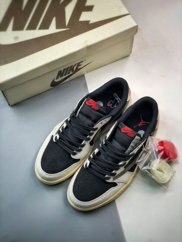 Travis Scott x Air Jordan 1 Low OG Sail University Red-Black-Medium Olive For Sale